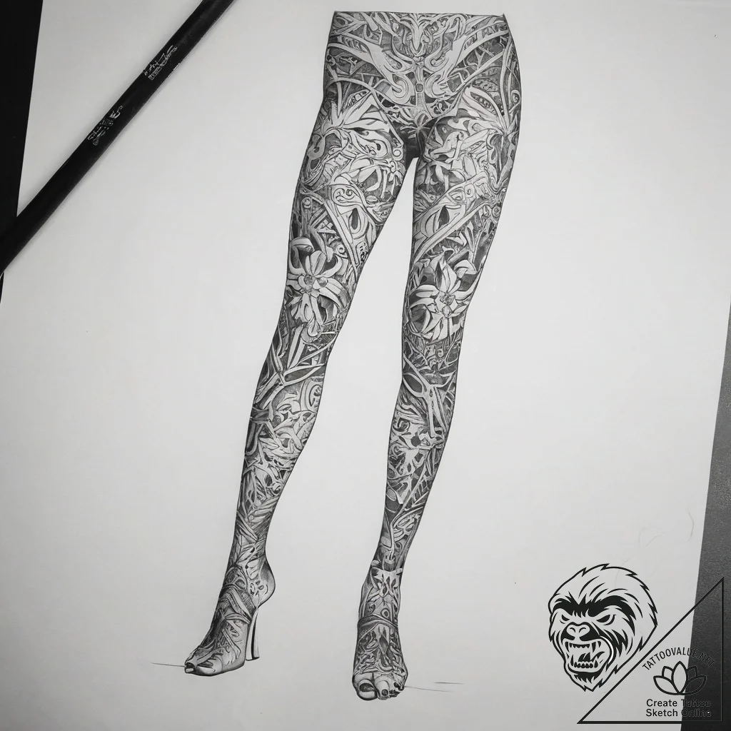 Tattoo sketch leg - tattoo sketch (№1757557574_0, 11.09.2025 02:26) — tattoovalue.net