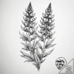 Tattoo sketch lupine – tattoo sketch (№1757558158_0, 11.09.2025 02:35) — tattoovalue.net