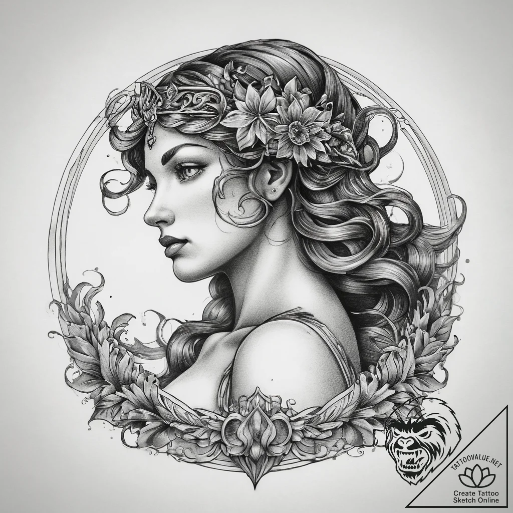 Tattoo sketch roman goddess venus, tattoo ske... - tattoo sketch (№1757558736_0, 11.09.2025 02:45) — tattoovalue.net