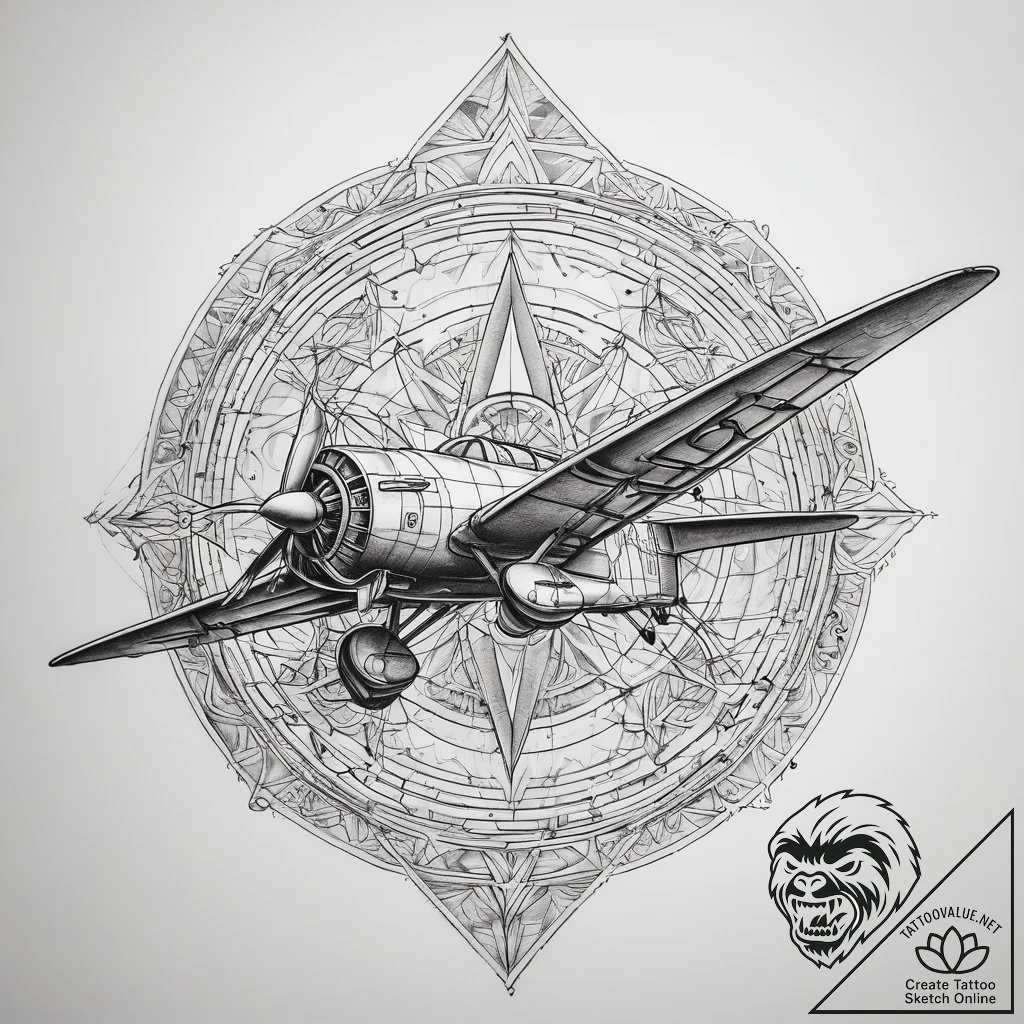 Tattoo sketch soldier with a plane, tattoo dr... - tattoo sketch (№1757561464_0, 11.09.2025 03:31) — tattoovalue.net
