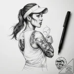 Tattoo sketch tennis player silhouette, tatto… – tattoo sketch (№1757561661_0, 11.09.2025 03:34) — tattoovalue.net