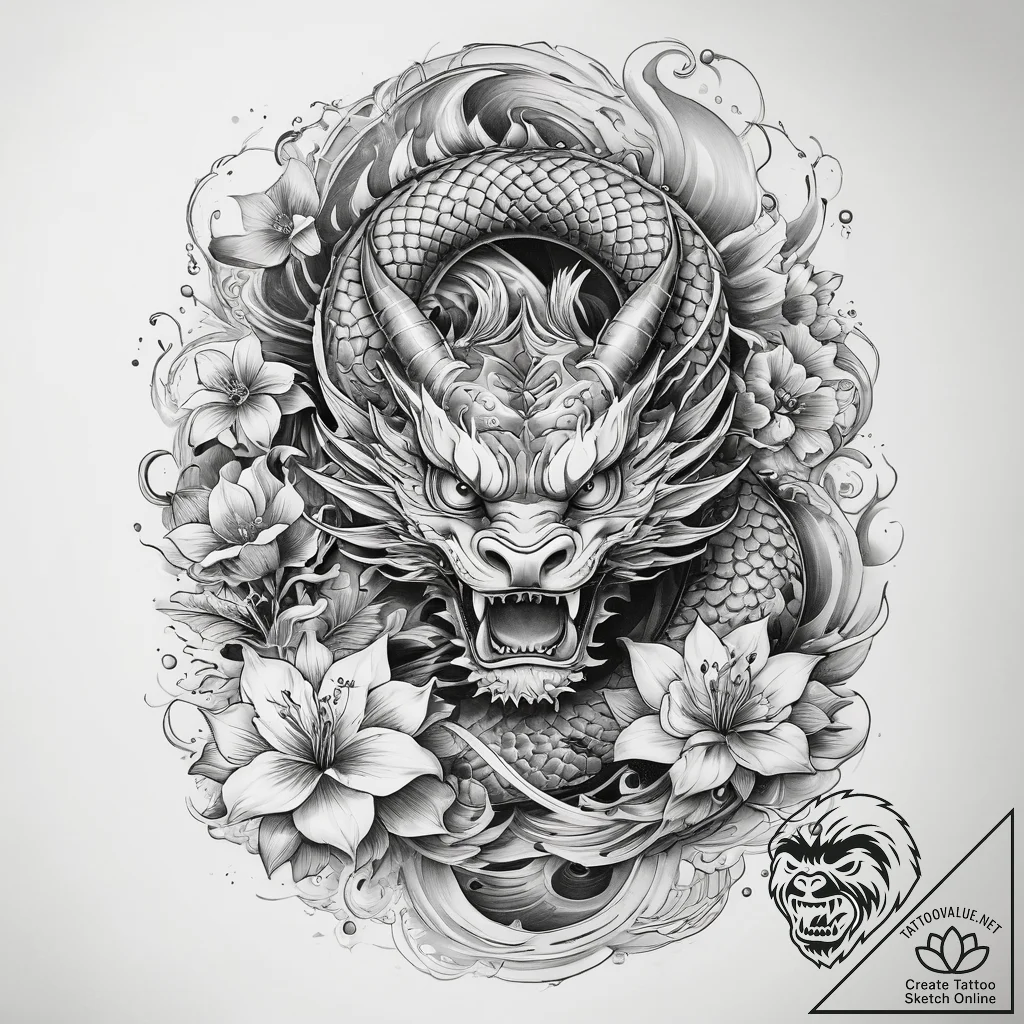 Tattoo sketch ornamental sleeve, tattoo flash... - tattoo sketch (№1757561856_0, 11.09.2025 03:37) — tattoovalue.net