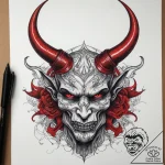 Tattoo sketch demon horns, artistic tattoo sk… – tattoo sketch (№1757562051_0, 11.09.2025 03:40) — tattoovalue.net