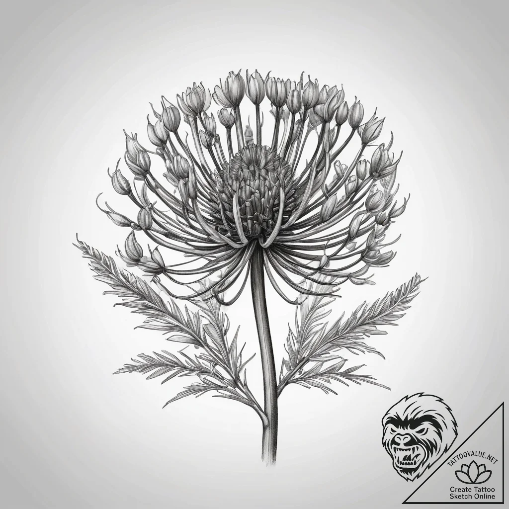 Tattoo sketch fennel bulb - tattoo sketch (№1757565174_0, 11.09.2025 04:32) — tattoovalue.net