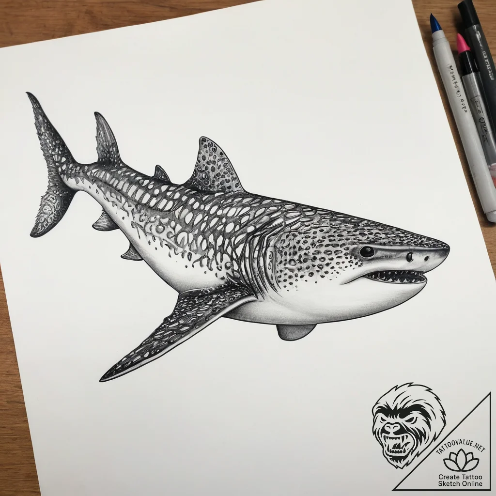 Tattoo sketch whale shark, tattoo sketch desi... - tattoo sketch (№1757565564_0, 11.09.2025 04:39) — tattoovalue.net