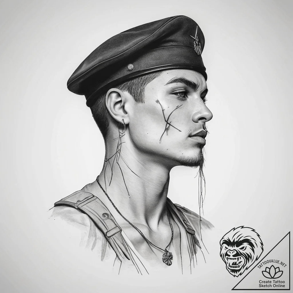 Tattoo sketch soldier with a thread, artistic... - tattoo sketch (№1757567316_0, 11.09.2025 05:08) — tattoovalue.net