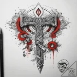 Tattoo sketch futhark runes with a stylized m… – tattoo sketch (№1757567509_0, 11.09.2025 05:11) — tattoovalue.net
