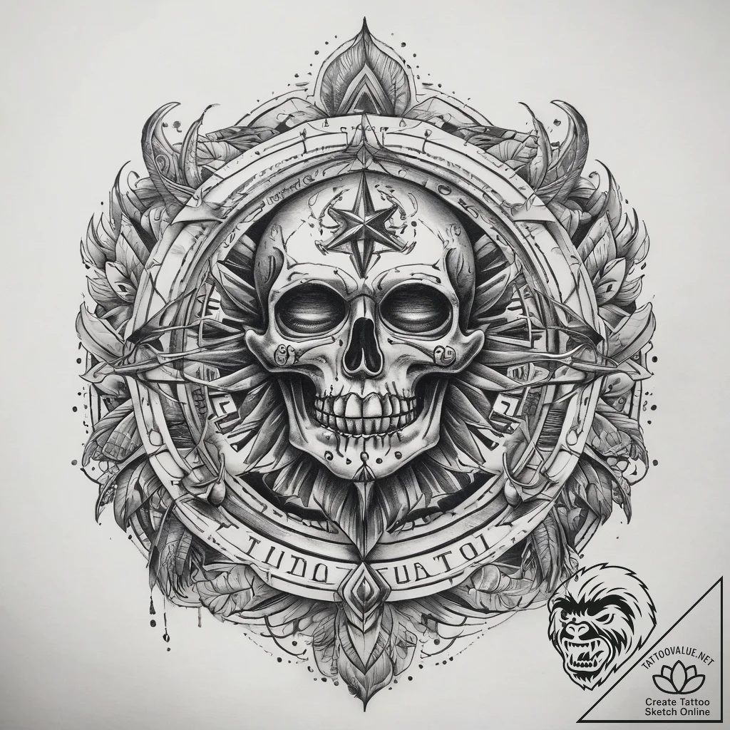 Other cultural prompts, artistic tattoo sketc... - tattoo sketch (№1757568095_0, 11.09.2025 05:21) — tattoovalue.net