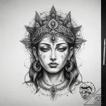 Tattoo sketch spiritual figure – tattoo sketch (№1757568484_0, 11.09.2025 05:28) — tattoovalue.net
