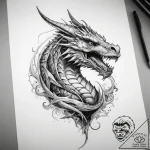 Tattoo sketch wyvern – tattoo sketch (№1757569259_0, 11.09.2025 05:40) — tattoovalue.net