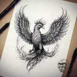 Tattoo sketch phoenix rider, concept art for… – tattoo sketch (№1757570037_0, 11.09.2025 05:53) — tattoovalue.net