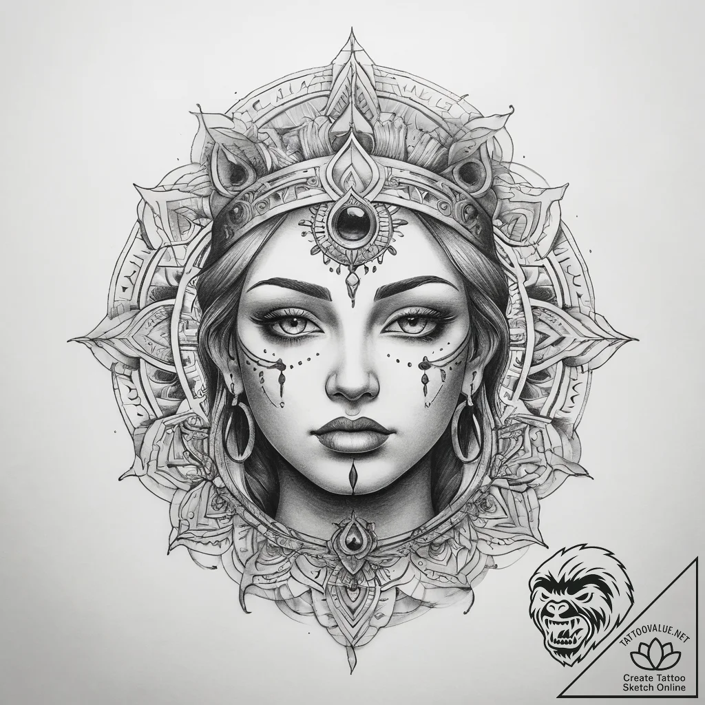 Tattoo sketch spiritual representation - tattoo sketch (№1757570816_0, 11.09.2025 06:06) — tattoovalue.net