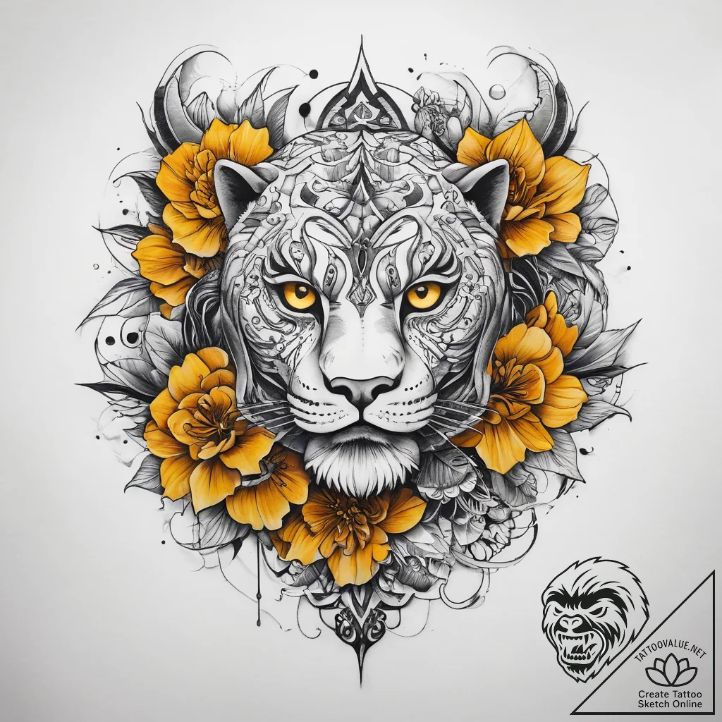 Tattoo sketch yellow - tattoo sketch (№1757573151_0, 11.09.2025 06:45) — tattoovalue.net