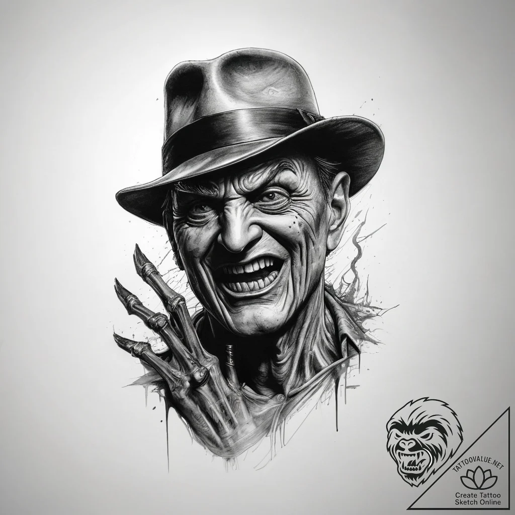 Tattoo sketch a nightmare on elm street fredd... - tattoo sketch (№1757573539_0, 11.09.2025 06:52) — tattoovalue.net