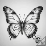 Tattoo sketch butterfly symbolizing change – tattoo sketch (№1757574510_0, 11.09.2025 07:08) — tattoovalue.net