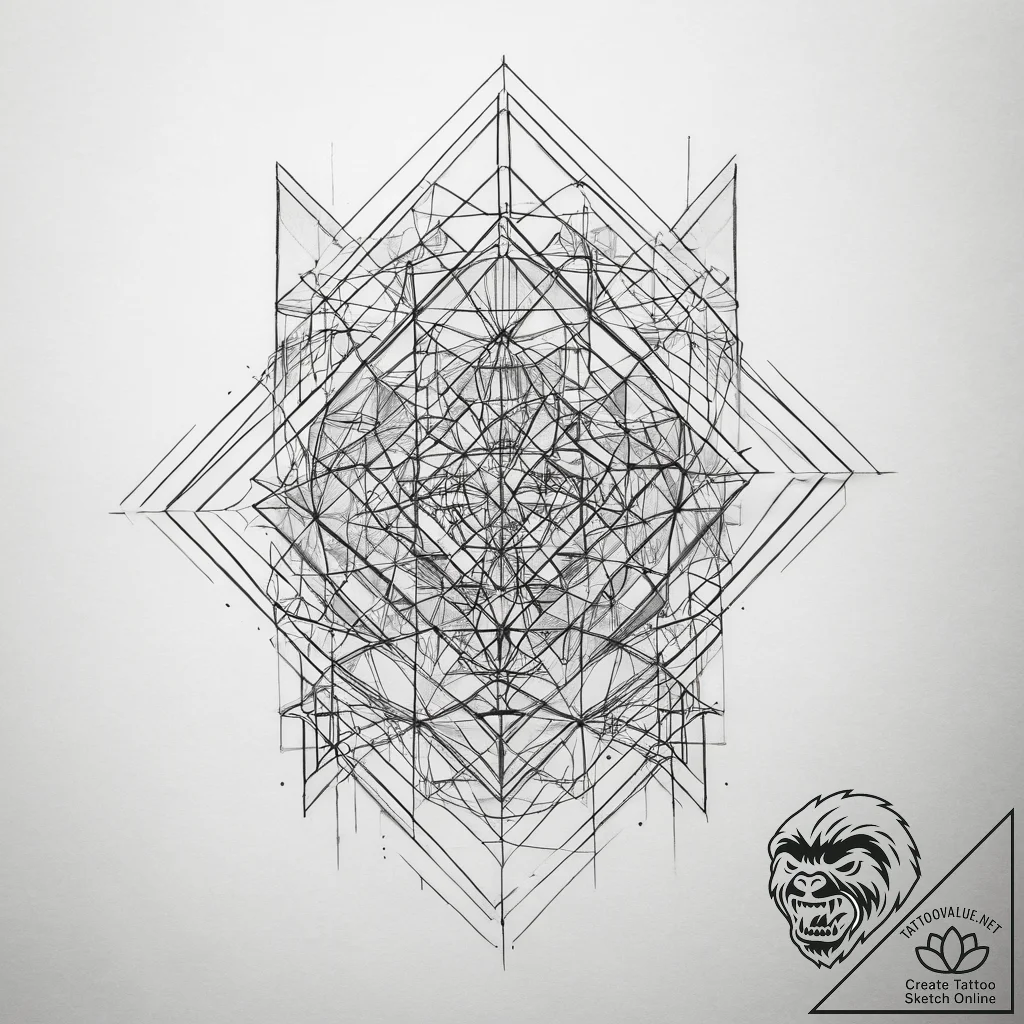 Tattoo sketch 80s neon grid background, artis... - tattoo sketch (№1757574897_0, 11.09.2025 07:14) — tattoovalue.net