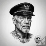 Tattoo sketch veteran portrait – tattoo sketch (№1757576648_0, 11.09.2025 07:44) — tattoovalue.net
