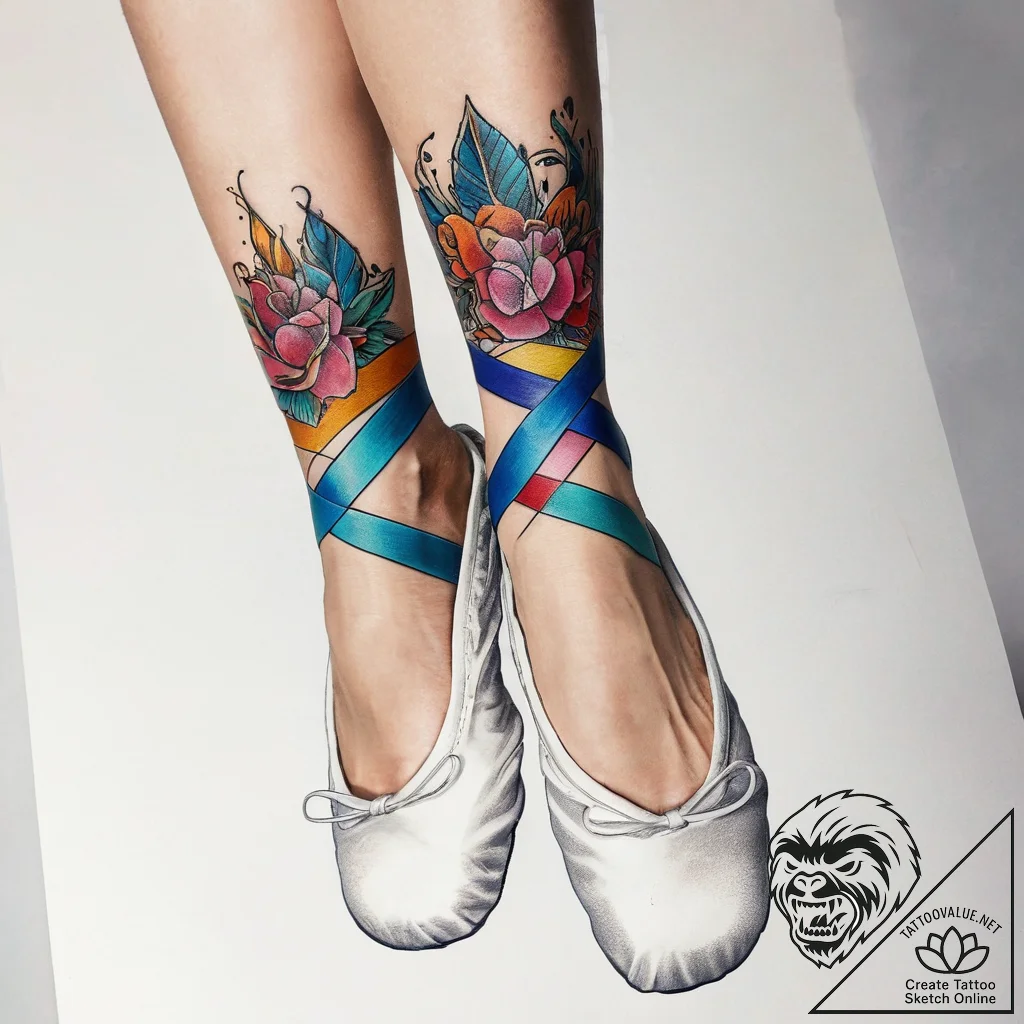 Tattoo sketch dancer ballet slipper, concept... - tattoo sketch (№1757577228_0, 11.09.2025 07:53) — tattoovalue.net