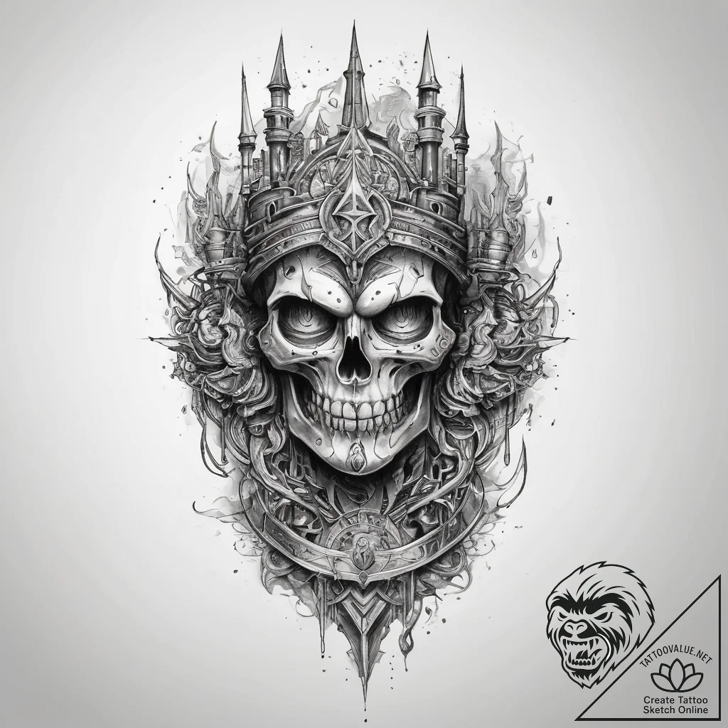 Tattoo sketch fortress - tattoo sketch (№1757578008_0, 11.09.2025 08:06) — tattoovalue.net