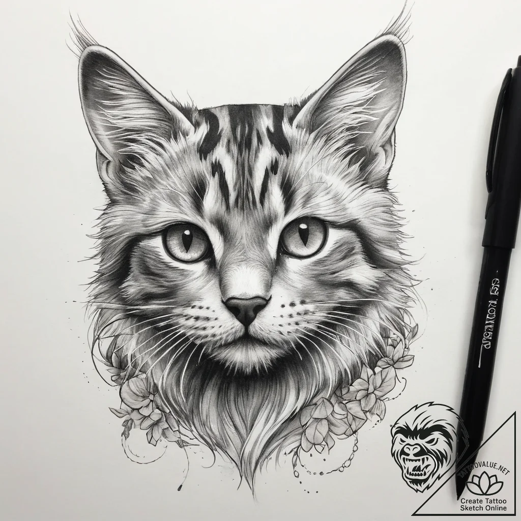 Tattoo sketch playful kitten tattoo, tattoo f... - tattoo sketch (№1757579562_0, 11.09.2025 08:32) — tattoovalue.net