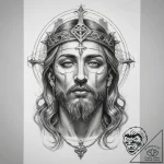 Tattoo sketch holy portrayal – tattoo sketch (№1757579758_0, 11.09.2025 08:35) — tattoovalue.net