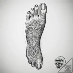 Tattoo sketch foot, ink illustration for tatt… – tattoo sketch (№1757580736_0, 11.09.2025 08:52) — tattoovalue.net