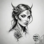 Tattoo sketch banshee – tattoo sketch (№1757580930_0, 11.09.2025 08:55) — tattoovalue.net
