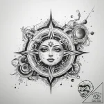 Tattoo sketch cosmic scene – tattoo sketch (№1757581318_0, 11.09.2025 09:01) — tattoovalue.net