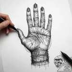 Tattoo sketch hands with a fence, ink illustr… – tattoo sketch (№1757581512_0, 11.09.2025 09:05) — tattoovalue.net
