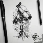 Tattoo sketch astronomer a person with a tele… – tattoo sketch (№1757581707_0, 11.09.2025 09:08) — tattoovalue.net