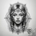 Tattoo sketch blessed portrayal – tattoo sketch (№1757582095_0, 11.09.2025 09:14) — tattoovalue.net