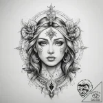 Tattoo sketch blessed self – tattoo sketch (№1757582885_0, 11.09.2025 09:28) — tattoovalue.net