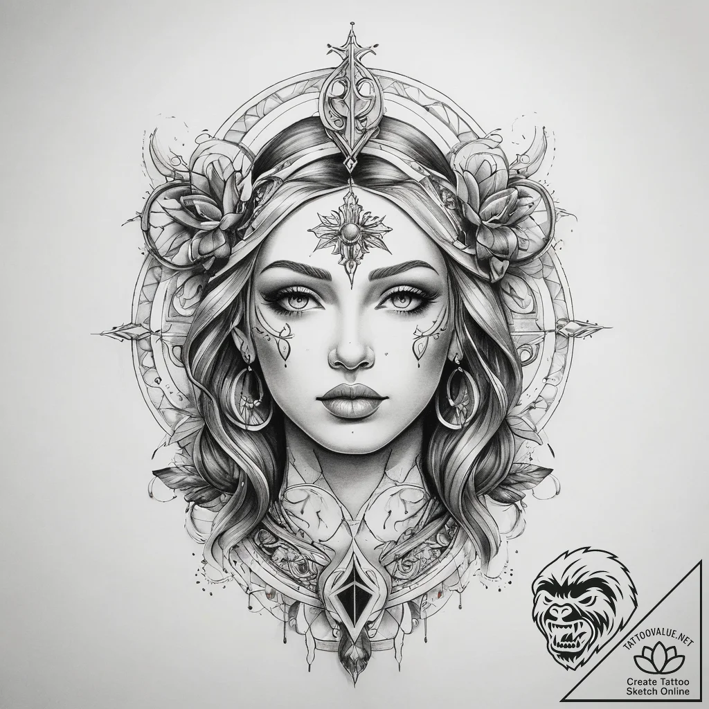 Tattoo sketch blessed self - tattoo sketch (№1757582885_0, 11.09.2025 09:28) — tattoovalue.net