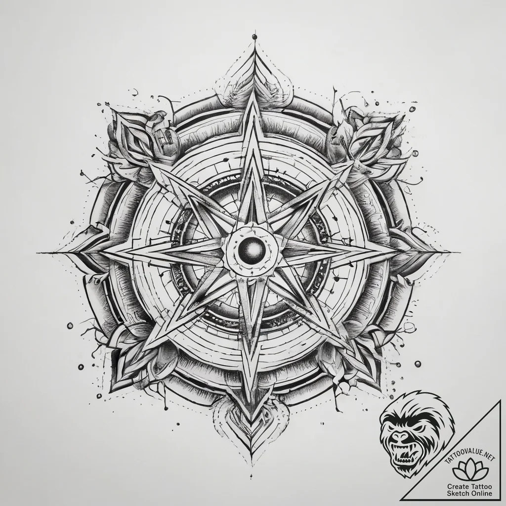 Tattoo sketch cosmic essence - tattoo sketch (№1757584441_0, 11.09.2025 09:54) — tattoovalue.net