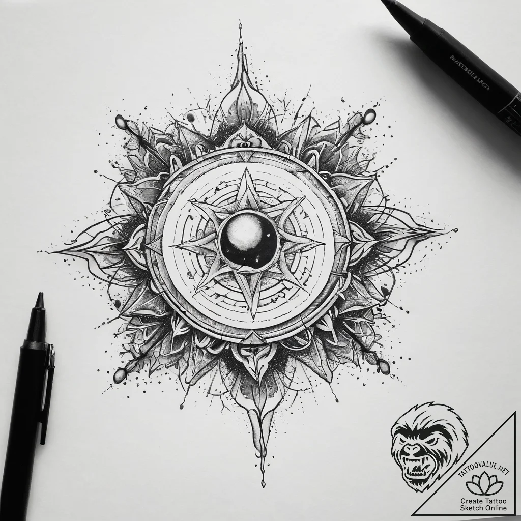 Tattoo sketch cosmic ground - tattoo sketch (№1757585221_0, 11.09.2025 10:07) — tattoovalue.net