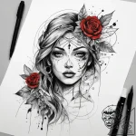 Tattoo sketch silver, tattoo line art, on a c… – tattoo sketch (№1757585999_0, 11.09.2025 10:19) — tattoovalue.net