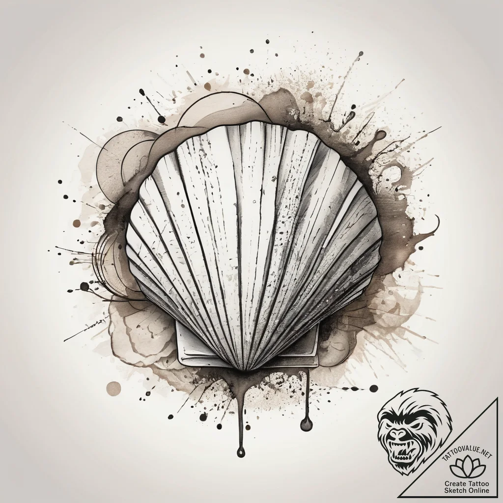 Tattoo sketch shell, tattoo drawing outline,... - tattoo sketch (№1757587367_0, 11.09.2025 10:42) — tattoovalue.net
