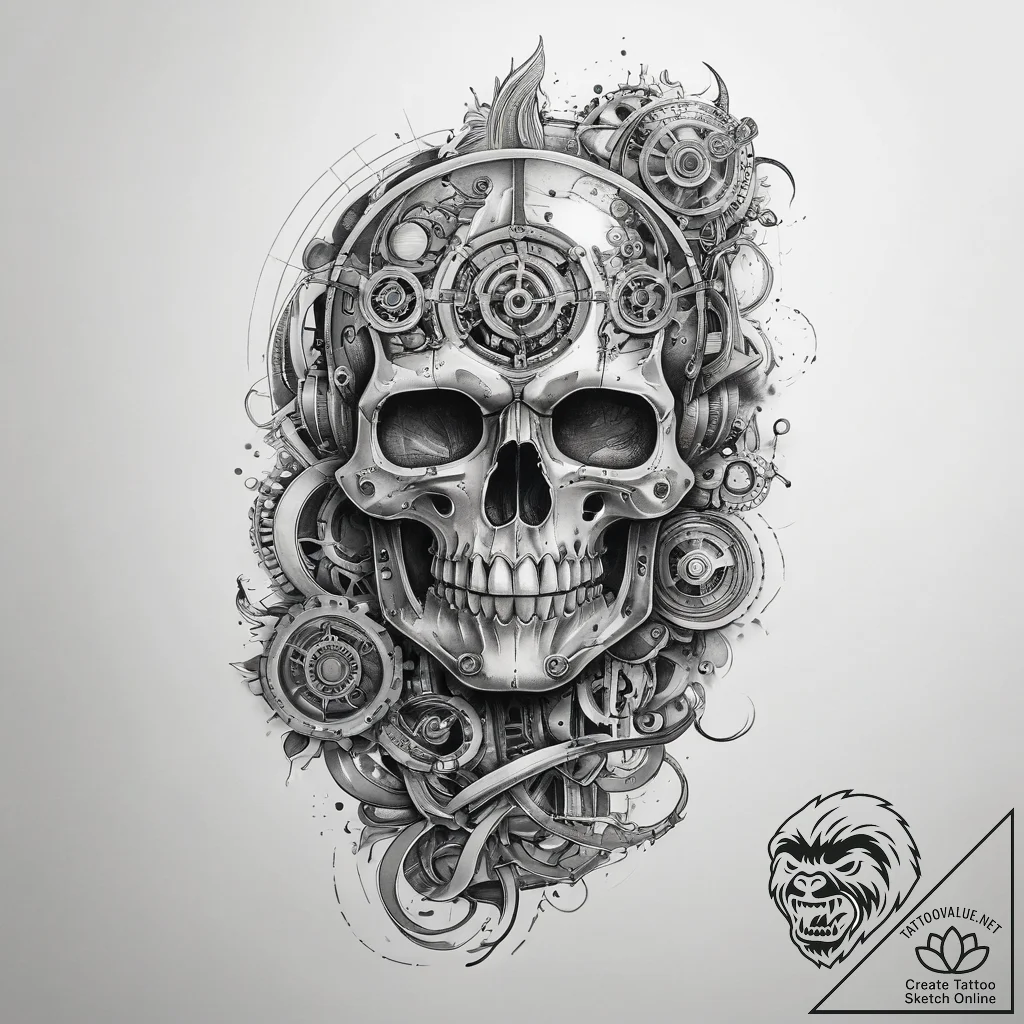 Tattoo sketch bio-mechanical механический рук... - tattoo sketch (№1757590294_0, 11.09.2025 11:31) — tattoovalue.net
