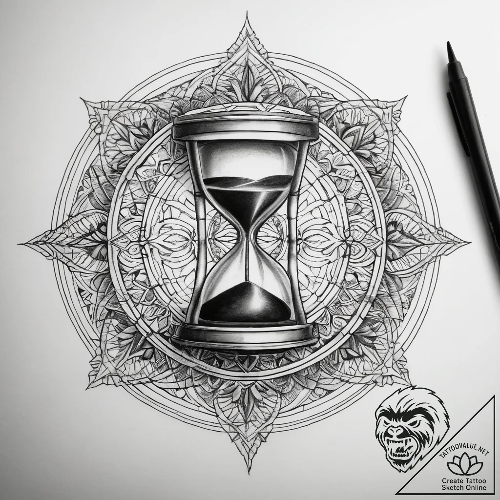 Tattoo sketch песочные часы, tattoo drawing o... - tattoo sketch (№1757591073_0, 11.09.2025 11:44) — tattoovalue.net