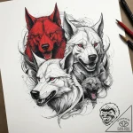 Tattoo sketch цербер, tattoo flash sheet desi… – tattoo sketch (№1757592253_0, 11.09.2025 12:04) — tattoovalue.net