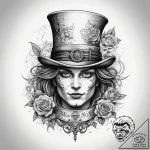 Tattoo sketch the mad hatter hat, artistic ta… – tattoo sketch (№1757593232_0, 11.09.2025 12:20) — tattoovalue.net
