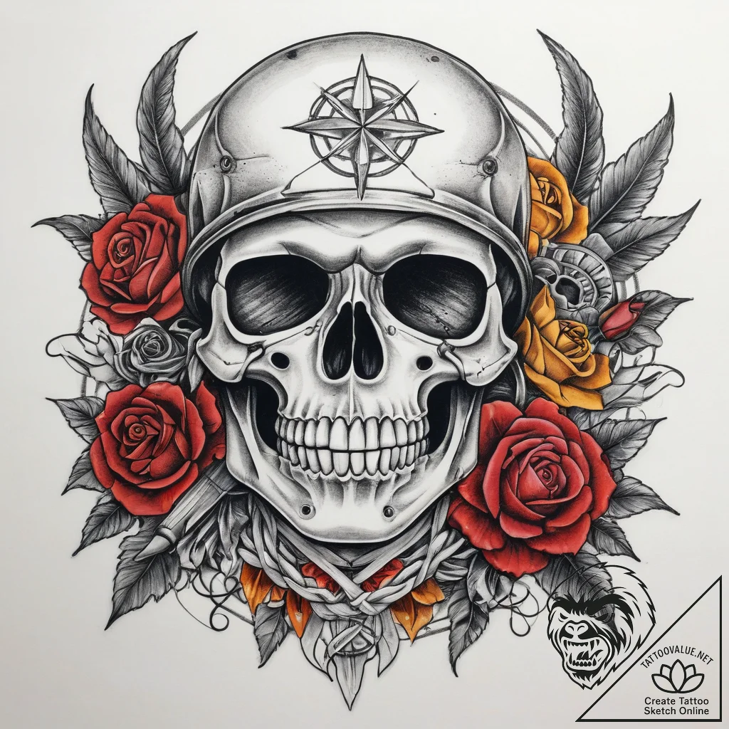 Tattoo sketch soldier with a knot, tattoo lin... - tattoo sketch (№1757593427_0, 11.09.2025 12:23) — tattoovalue.net