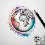 Tattoo sketch globe, tattoo line art, rough s… – tattoo sketch (№1757593622_0, 11.09.2025 12:27) — tattoovalue.net