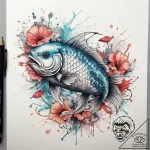 Tattoo sketch japanese и watercolor карп, ink… – tattoo sketch (№1757594794_0, 11.09.2025 12:46) — tattoovalue.net