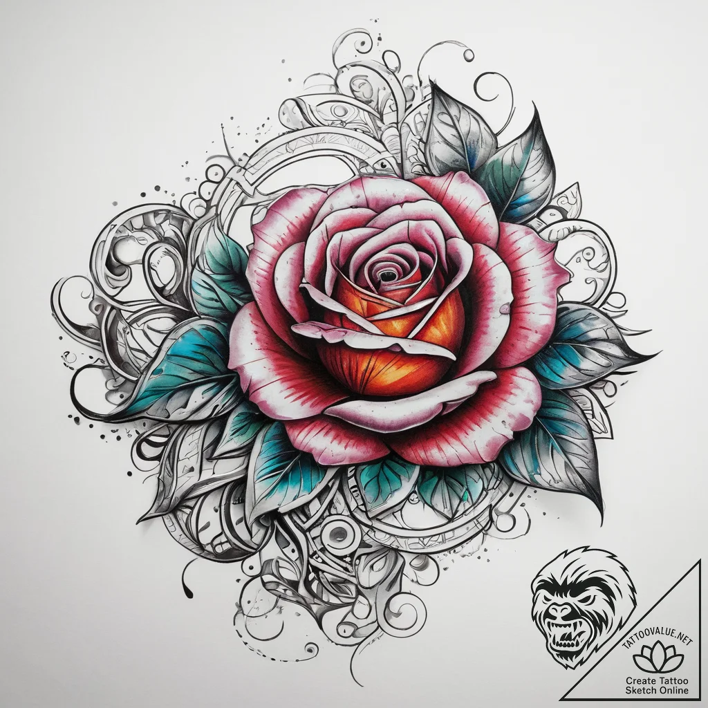Tattoo sketch ring with a rose, tattoo sketch... - tattoo sketch (№1757596351_0, 11.09.2025 13:12) — tattoovalue.net