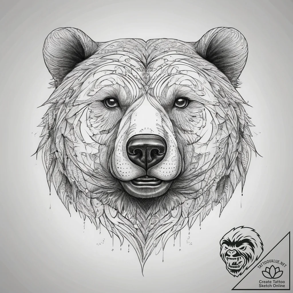 Tattoo sketch узор в виде медведя, tattoo lin... - tattoo sketch (№1757596739_0, 11.09.2025 13:18) — tattoovalue.net