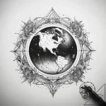 Tattoo sketch cosmic earth, tattoo flash shee… – tattoo sketch (№1757597911_0, 11.09.2025 13:38) — tattoovalue.net