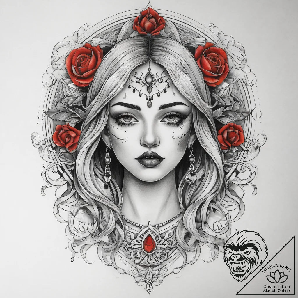 Tattoo sketch spirit, tattoo drawing outline,... - tattoo sketch (№1757598106_0, 11.09.2025 13:41) — tattoovalue.net