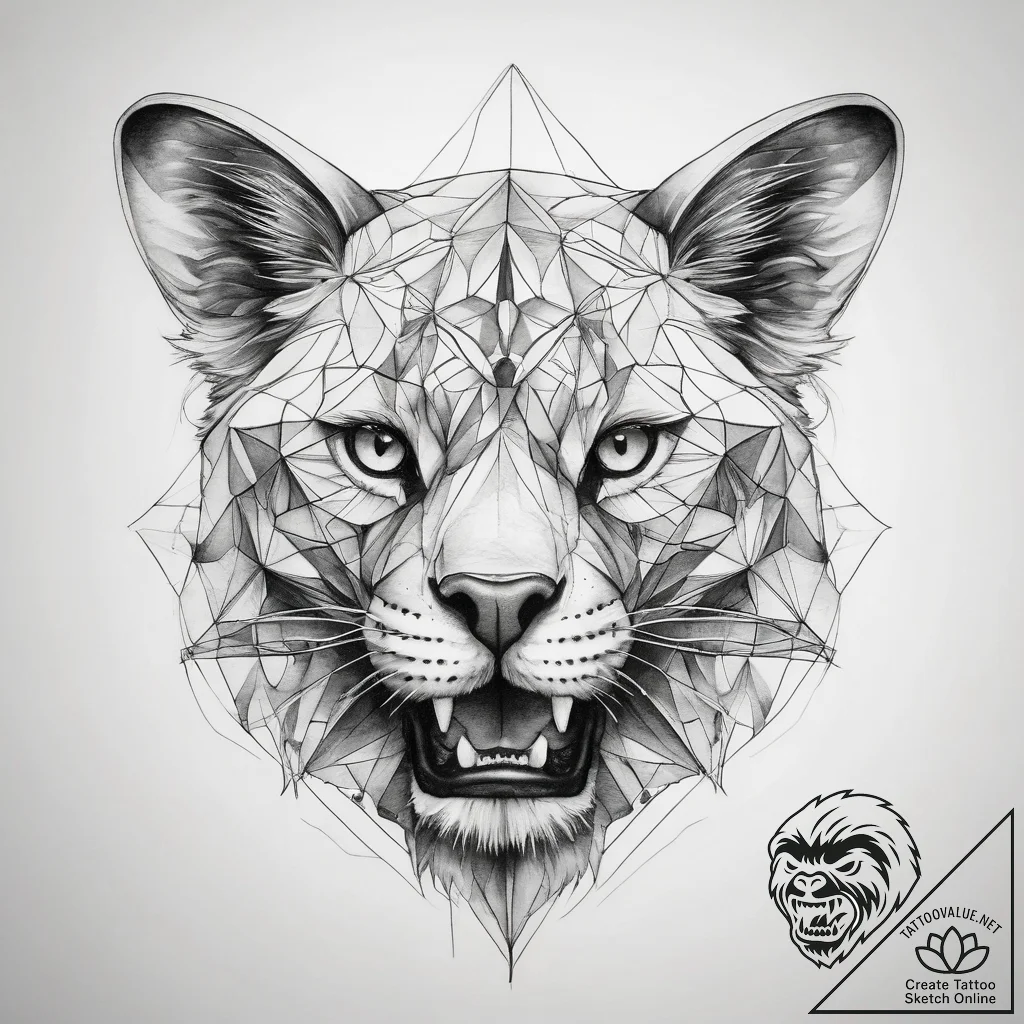 Tattoo sketch geometric животное - tattoo sketch (№1757598493_0, 11.09.2025 13:48) — tattoovalue.net