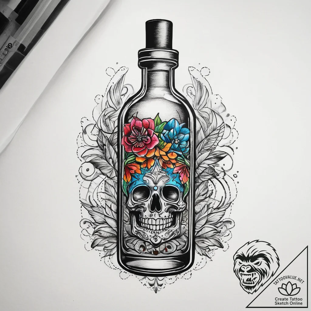 Tattoo sketch tattoo artist ink bottles, tatt... - tattoo sketch (№1757599466_0, 11.09.2025 14:04) — tattoovalue.net